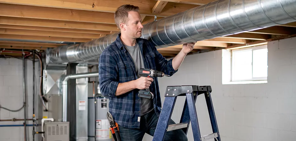 Exposed Spiral Ductwork in New Braunfels
